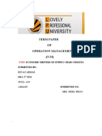 Term Paper OF Operation Management (O.M) : Topic