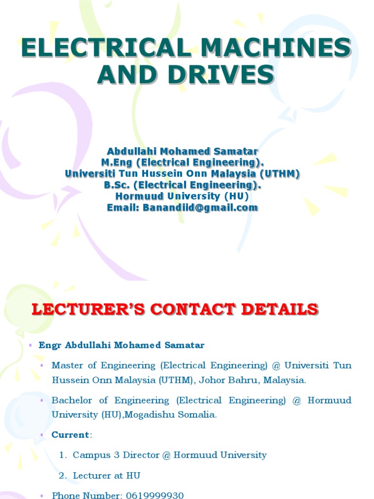Electrical Machines and Drives | PDF | Electric Generator | Magnetic Field