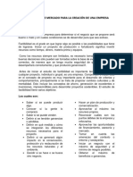 Factibilidad de Mercado para La Creación de Una Empresa