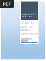 Modelo de Oficio, Solicitud y Memorandum