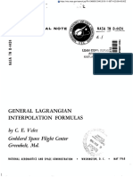 Velez: General Lagrangian Interpolation Formulas