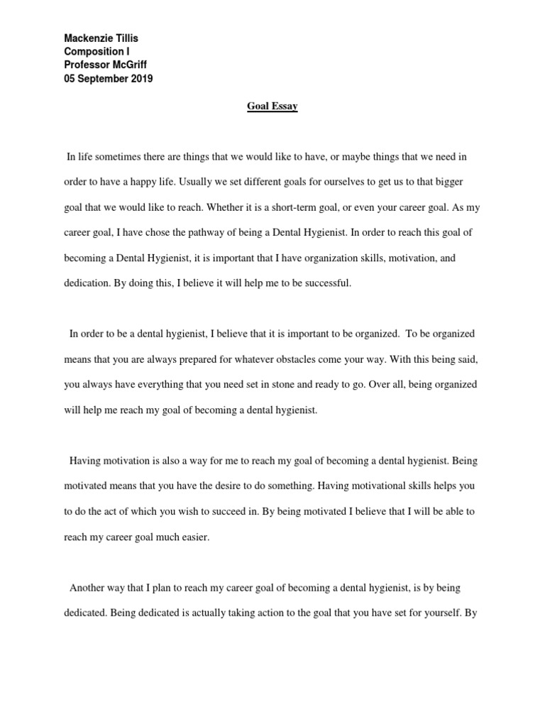Goal Essay Examples - Free Research Papers on blogger.com