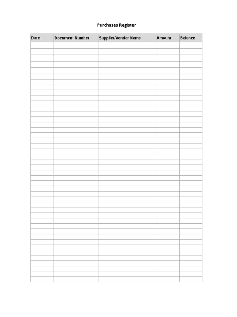 Purchases Register Form PDF | PDF | Law