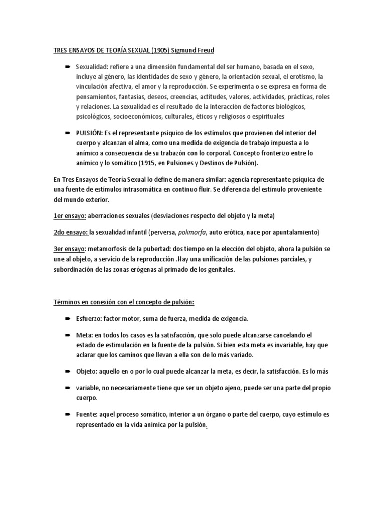 Tres Ensayos de Una Teoria Sexual Freud PDF La sexualidad humana Ciencias del comportamiento