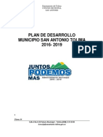 Plan de Desarrollo Municipio San Antonio Tolima 2016-2019