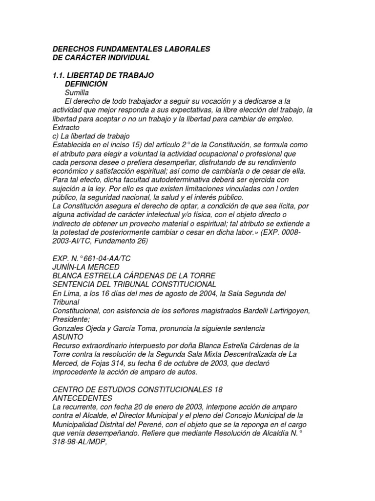 Derechos Laborales y Libertad de Trabajo | PDF | Derecho laboral ...
