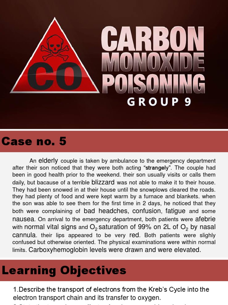 Carbon Monoxide Poisoning Case Study | PDF | Mitochondrion | Carbon ...