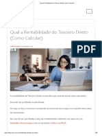 Qual A Rentabilidade Do Tesouro Direto (Como Calcular) PDF