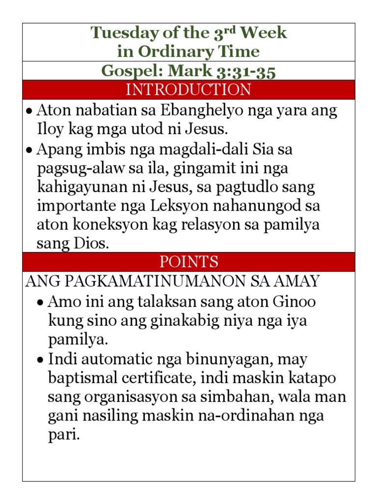 Tuesday of The 3rd Week PDF | PDF