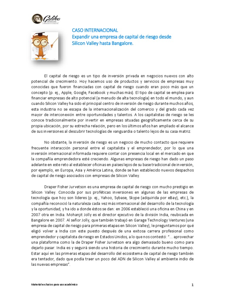 Expansión de Capital de Riesgo a India | PDF | Silicon Valley | Capital ...