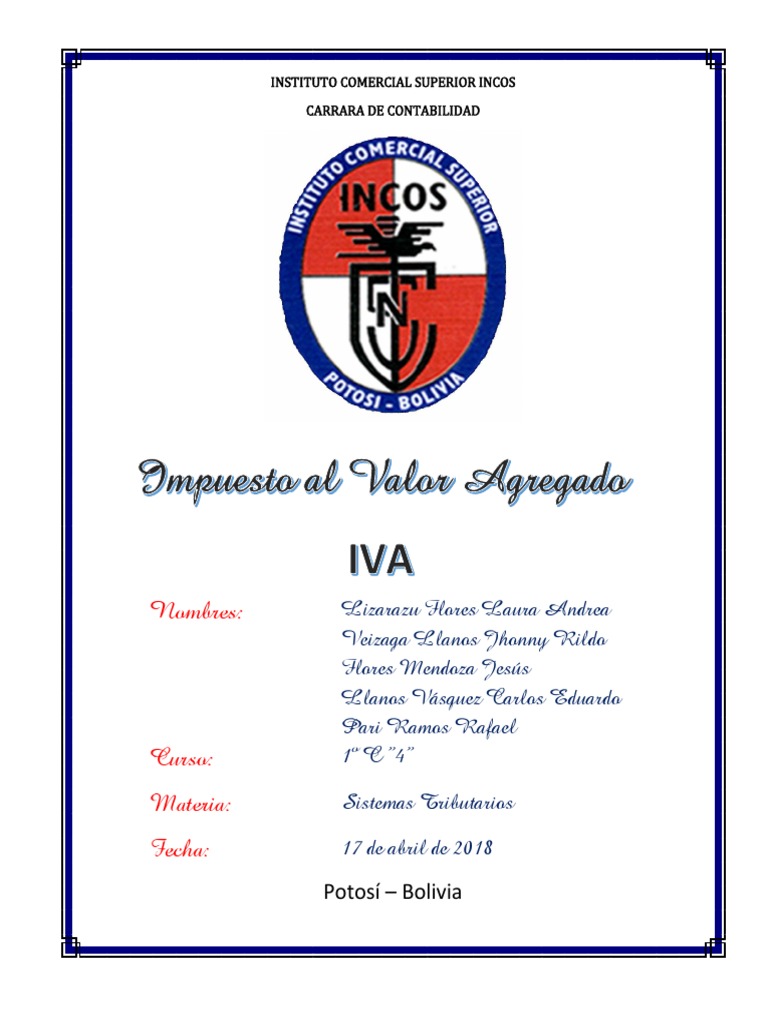 IVA en Bolivia: Conceptos Clave y Cálculo | PDF | Impuesto al valor ...