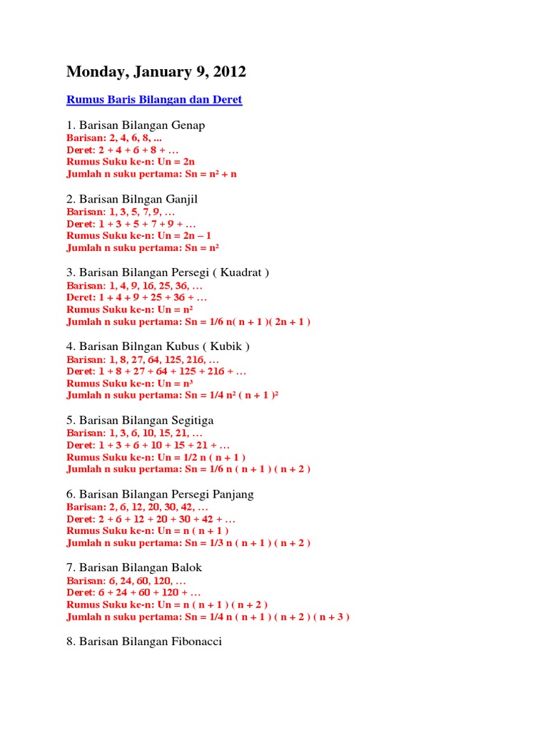 Rumus Deret Angka Docx