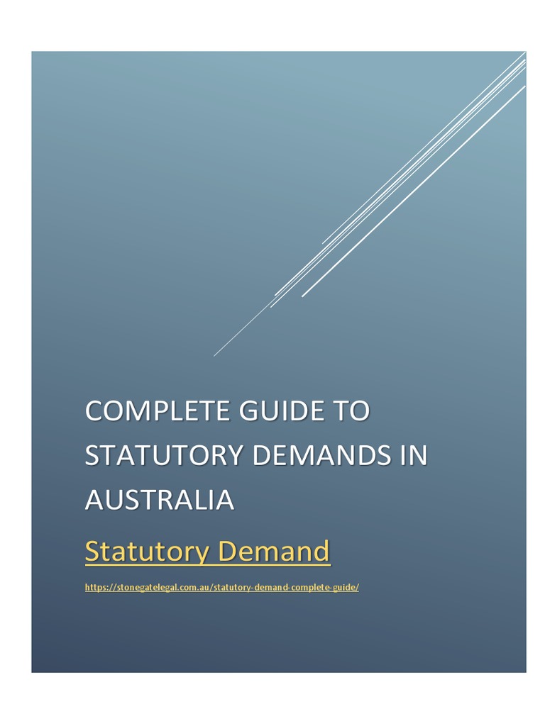 Complete Guide to Statutory Demands | PDF | Service Of Process | Debt