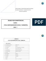 Sílabo Por Competencias: Curso: Etica, Responsabilidad Social Y Ambiental 2018 - I