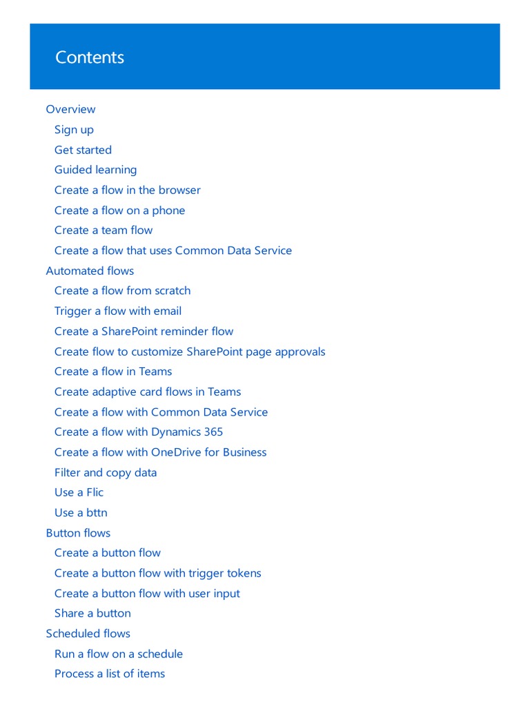 Microsoft FLow Offficial Documentation | PDF | Share Point | Office 365