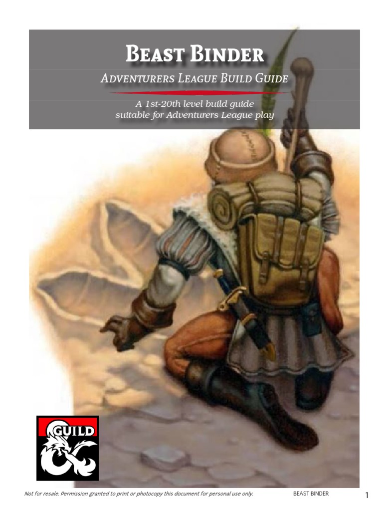 Beast Binder Character Build Guide | PDF | Wizards Of The Coast ...