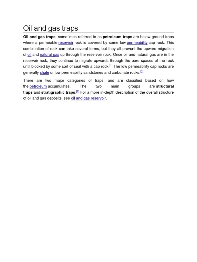 Oil and Gas Traps: Reservoir Permeability | PDF | Petroleum Reservoir ...