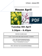 In House April: Tuesday 6th April 3.30pm - 6.45pm
