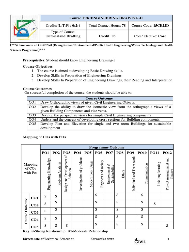 Engineering Drawing II Course Overview | PDF | Masonry | Perspective ...