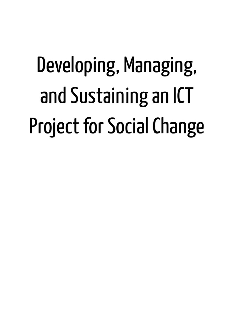 Sustaining ICT Projects for Social Change | PDF | Websites ...