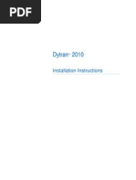 Dytran 2010 Installation Instructions
