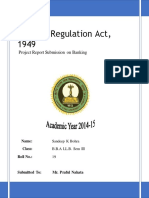 Banking Regulation Act, 1949: Project Report Submission On Banking