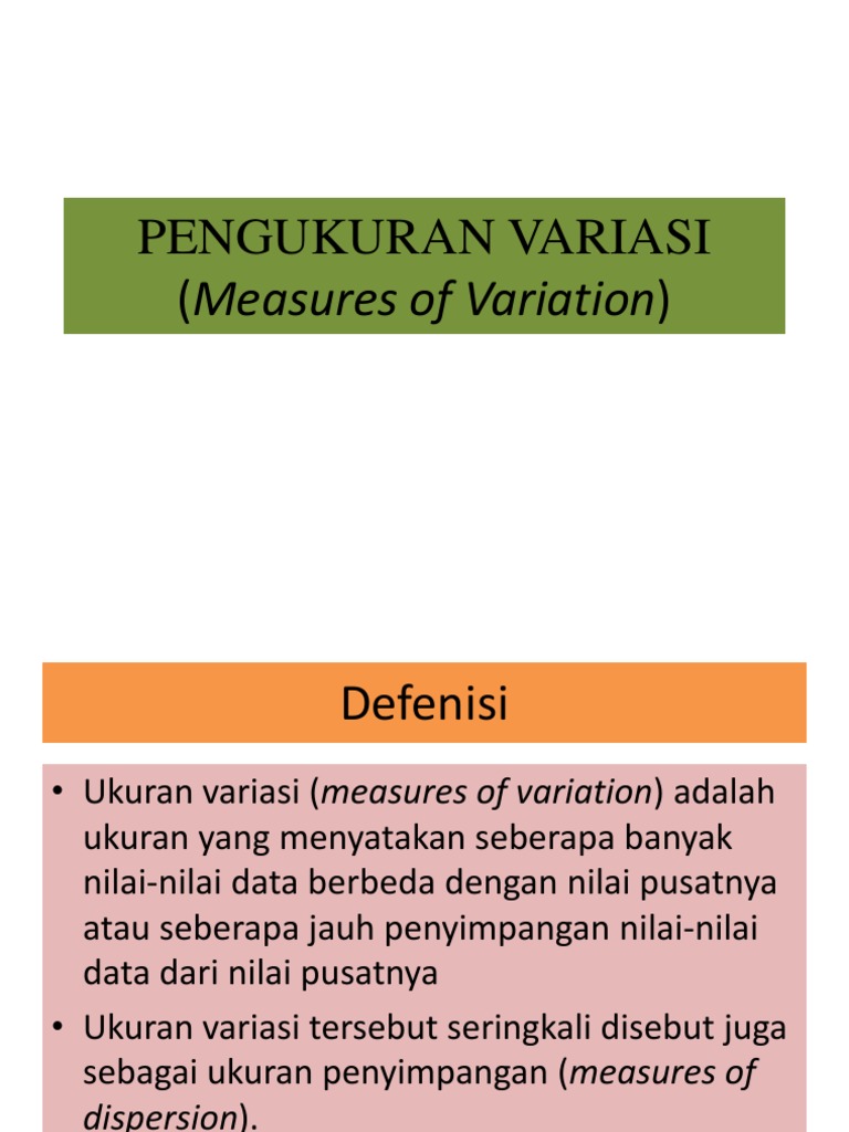 Pengukuran Variasi Data Statistika | PDF