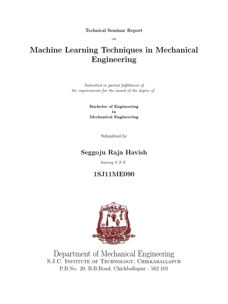 Seminar Report Machine Learning | PDF | Nervous System | Artificial ...