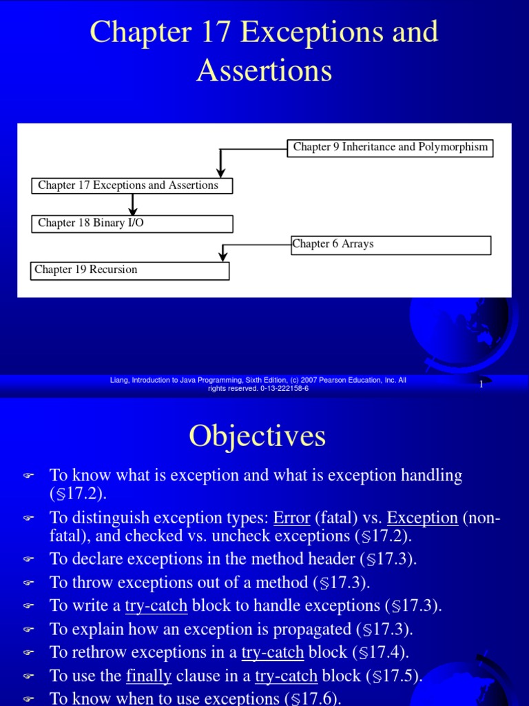 Chapter 17 Exceptions and Assertions PDF C (Programming Language