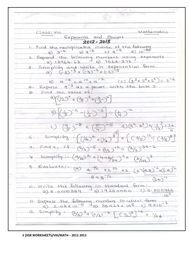 Free Exponents Worksheets—Printable with Answers — Mashup Math, image size:768x1024
