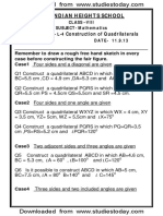 CBSE Class 8 Mathematics Worksheet - Construction of Quadrilaterals PDF