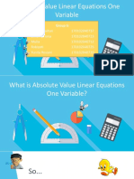 Absolute Value Linear Equations One Variable