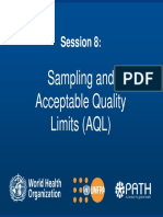 Session 8: Sampling and Acceptable Quality Limits (AQL)