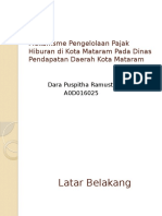 Mekanisme Pengelolaan Pajak Hiburan Di Kota Mataram Pada