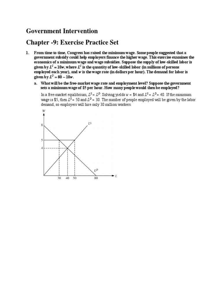 Government Intervention-Practice Set PDF | PDF | Supply And Demand ...