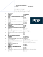 Units and Dimensions (Test I) Time Allowed: 60 Minutes Max Marks: 120 Instructions