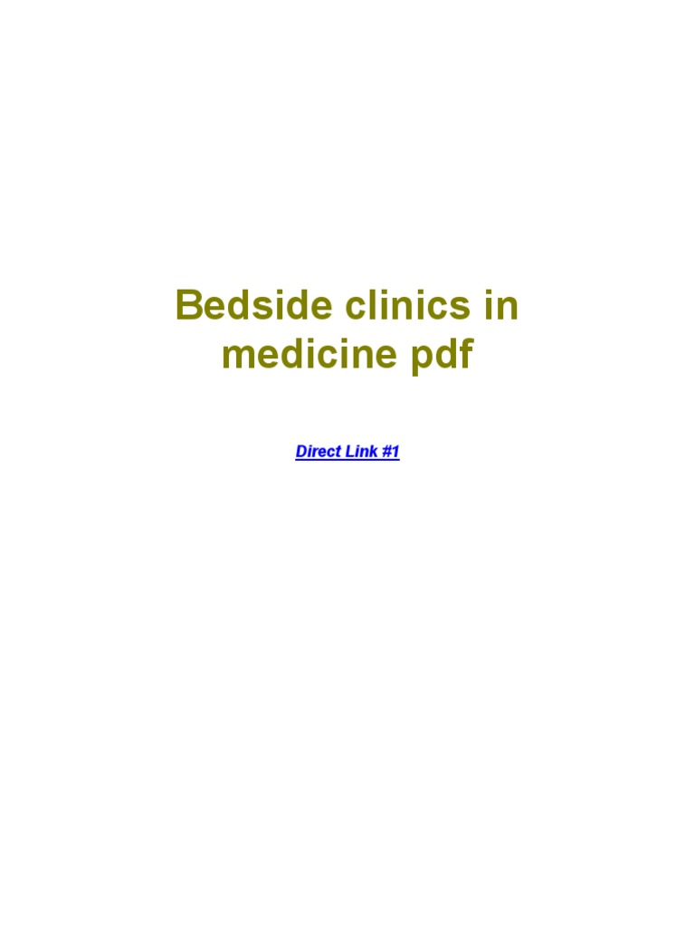 Bedside Clinics in Medicine PDF Direct Link 1 PDF Windows 8