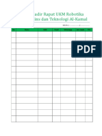 Daftar Hadir Rapat UKM Robotika