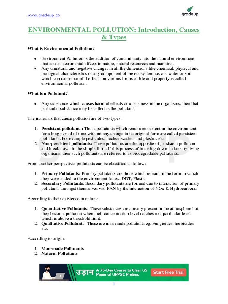 environmental pollution assignment pdf in english