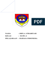 Nama: Difla Athariyah Kelas: Xi Ipa 4 Pelajaraan: Bahasa Indonesia