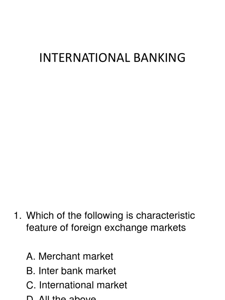 Overview of International Banking Concepts | PDF | Exchange Rate ...