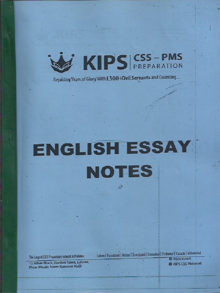 kips english essay notes 10th class