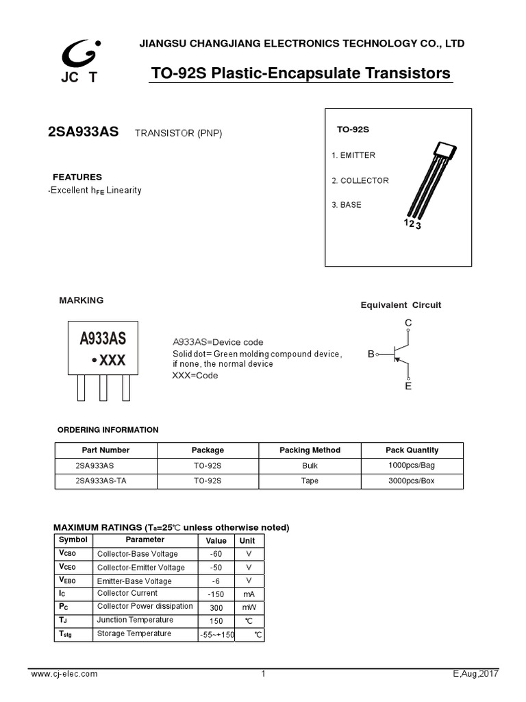 a933 Transistor Datasheet Transistor Manufactured Goods Free 30