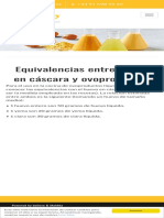 Equivalencias Entre Huevo en Cáscara y Ovoproductos INOVO Asociación Española de Industrias de Ovoproductos