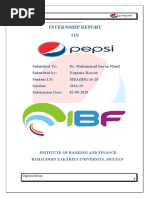 Pepsi Internship Report Pakistan Multan