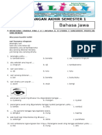 Soal UAS Bahasa Jawa Kelas 1 SD Semester 1 (Ganjil) Dan Kunci Jawabannya