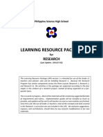 PSHS RESEARCH Learning Resource Package 2016-07-04 PDF