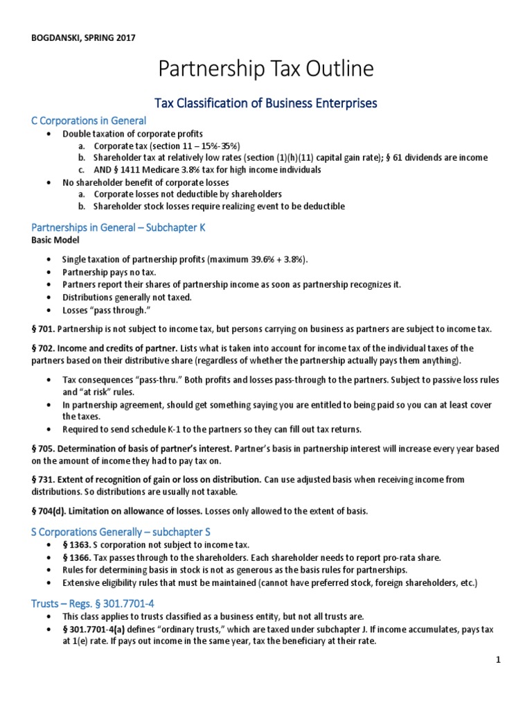 Partnership Tax | PDF | S Corporation | Partnership