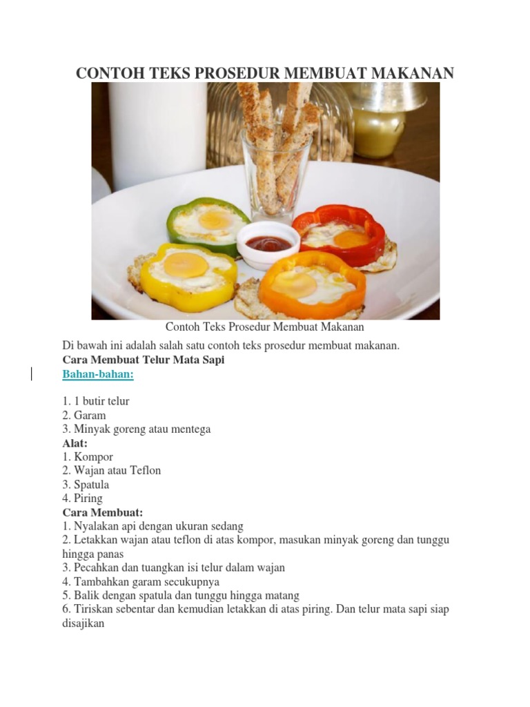 Contoh Teks Prosedur Membuat Makanan