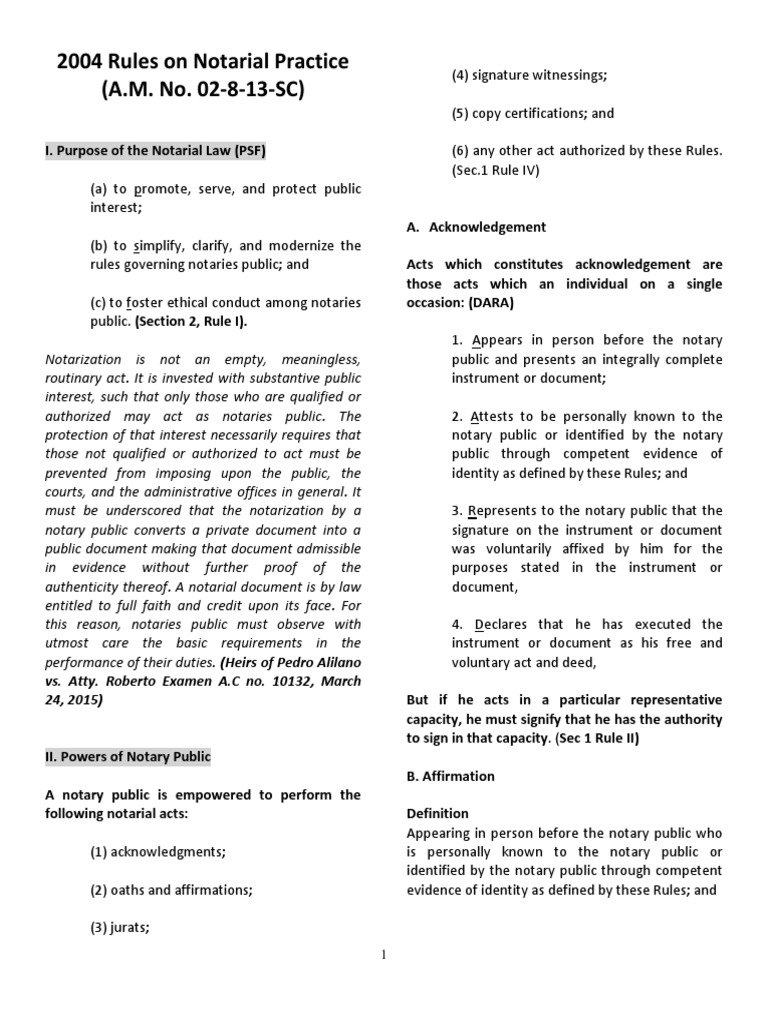 2004 Notarial Practice Rules Overview | PDF | Notary Public | Signature
